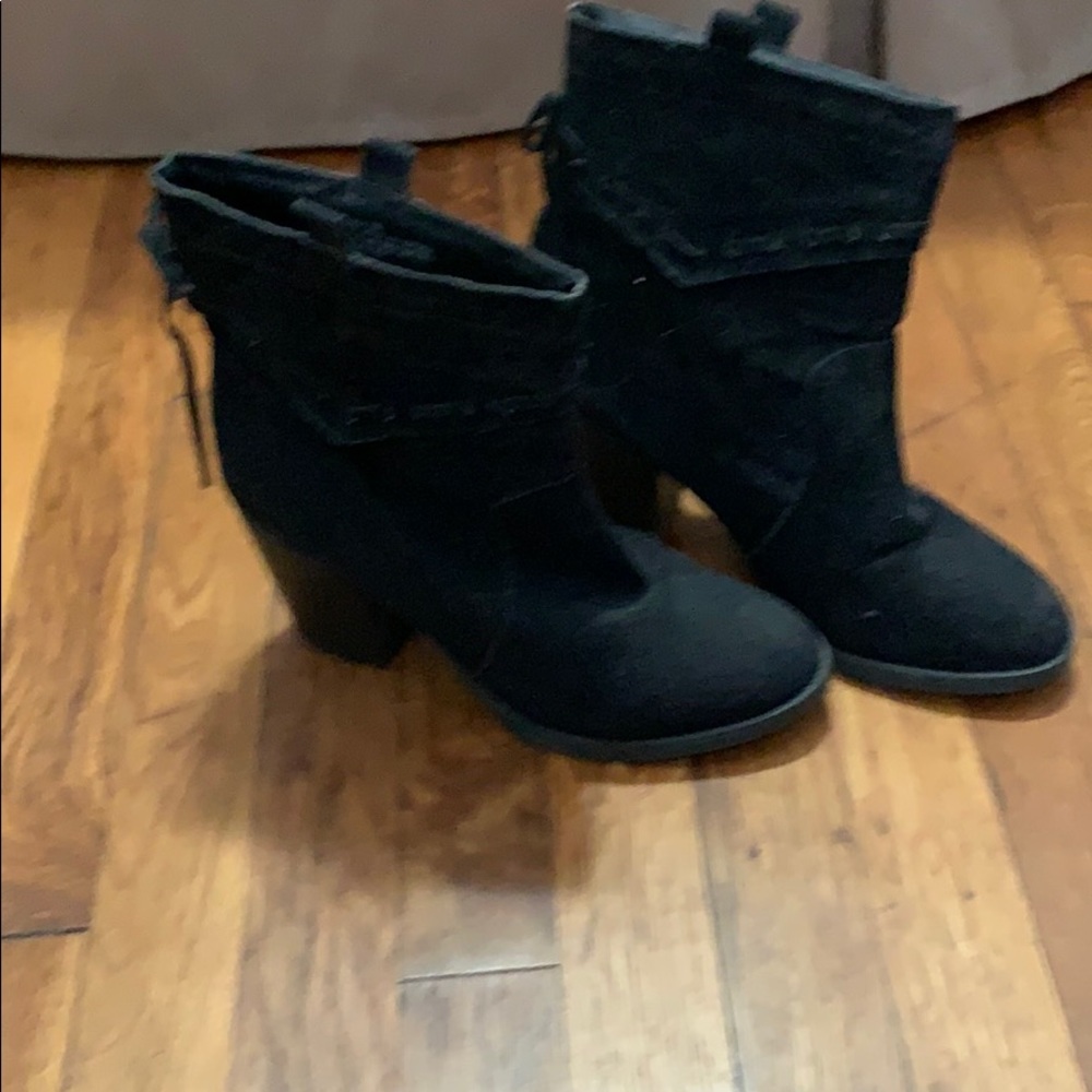 Black suede ankle boots